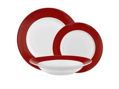 Zdjęcie: Komplet obiadowy Aura Red 18 elementów AMBITION
