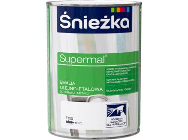 Zdjęcie: Emalia Supermal matowy biały 0,8L ŚNIEŻKA