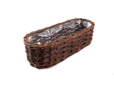 Zdjęcie: Balkonówka doniczka wiklinowa skrzynka balkonowa 45x17x12 cm TIN TOURS