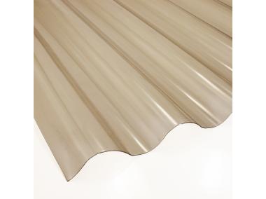 Zdjęcie: Płyta falista PVC 90x250 cm/0,8 mm Fala 76/18 dymna brąz ROBELIT