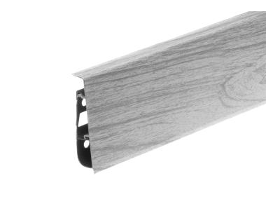 Zdjęcie: Listwa przypodłogowa PVC Hi Line Prestige 2,2x7,5 cm 2,50 m Dąb Szary Jasny Mat CEZAR