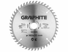 Tarcza do pilarki, zagłębiarki, widiowa, 160 x 1.4 x 2.0 x 20 mm, 48 zębów GRAPHITE