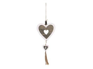 Ozdoba zawieszka Serce 40 cm drewniana TIN TOURS