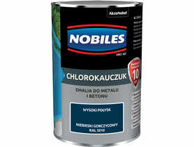 Emalia do metalu i betonu Chlorokauczuk niebieski gorczycowy wysoki połysk 0,9 L NOBILES
