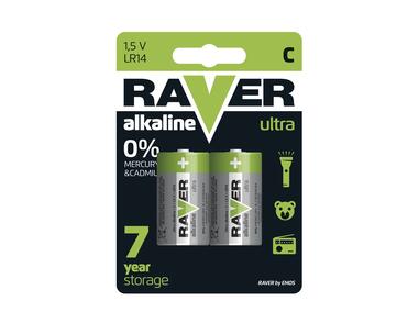Bateria alkaliczna Ultra Alkaline C - LR14 blister 2 szt. RAVER
