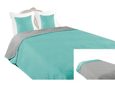 Zdjęcie: Narzuta Vigo II 220x240+240 cm 011 turquise-light grey EUROMAT