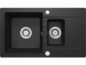 Zlewozmywak Zorba grafit metalik granit 1,5K Z/O 760x440x164,3,5", space saver DEANTE