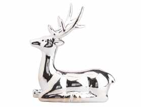 Figurka porcelanowa Renifer 15x9,5x19,5 cm srebrna ALTOMDESIGN