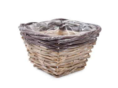 Zdjęcie: Osłonka wiklinowa z folią 14x14x10 cm kwadratowa TIN TOURS
