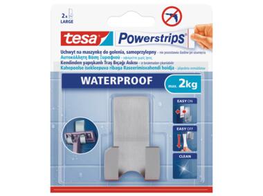 Zdjęcie: Haczyk samoprzylepny Powerstrips Waterproof do maszynki do golenia, metalowy, do 2 kg TESA