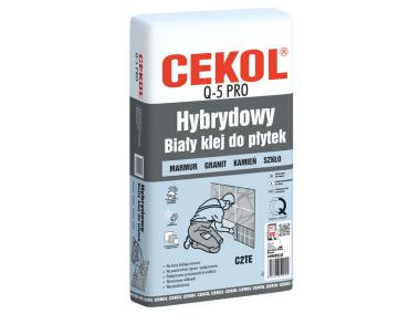 Zdjęcie: Klej do płytek Q-5 hybrydowy biały 20 kg CEKOL