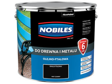 Zdjęcie: Farba ftalowa do drewna i metalu Ftalonal 10 L czarny mat NOBILES