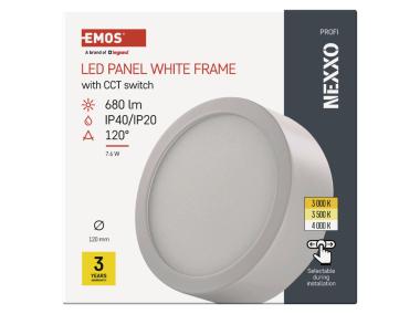 Zdjęcie: Panel LED natynkowy Nexxo, okrągły, biały, 7,6W, CCT EMOS