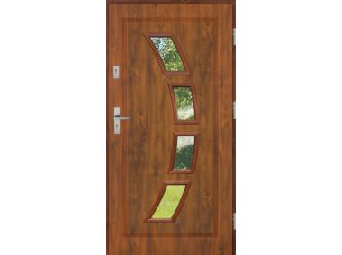 Zdjęcie: Drzwi zewnętrzne stalowo-drewniane Disting Mario 03 Dąb złoty 100 cm prawe KR CENTER