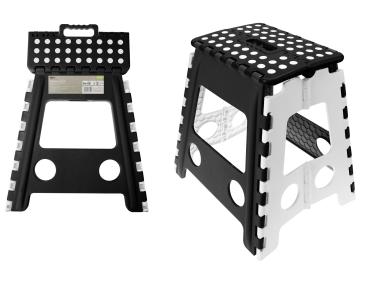 Zdjęcie: Taboret Alex, wysokość 39 cm, black & white DECOR