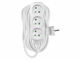 Przedłużacz 10 m, 3 gniazda, biały, PVC, 1,5 mm2 EMOS