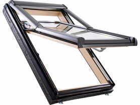 Okno wysokoosiowe Designo R79, drewno, 94x140 cm  z Termo-blokiem WD ROTO