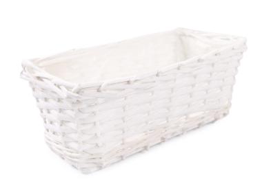 Zdjęcie: Osłonka wiklinowa z folią 30x16x12 cm biała prostokątna TIN TOURS