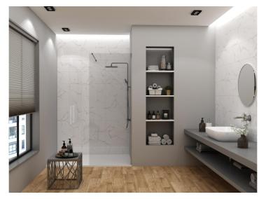 Zdjęcie: Płytka ceramiczna Wall White Marble Shiny 30x60 cm CERAMIKA NETTO