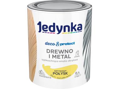 Zdjęcie: Emalia akrylowa Deco&Protect drewno i metal satynowy połysk żółty 0,7 L JEDYNKA