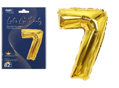 Zdjęcie: Balon foliowy 82 cm LGP Cyfra 7, kolor złoty art. 22132 DECOR