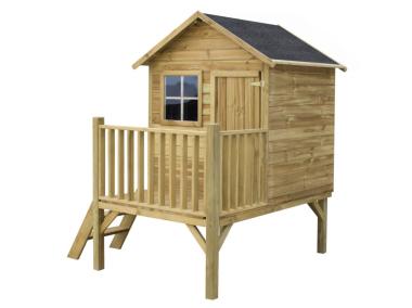 Zdjęcie: Drewniany domek dla dzieci Tomek ze ślizgiem  4IQ
