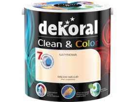 Farba satynowa Clean&Color 2,5 L miękki welur DEKORAL