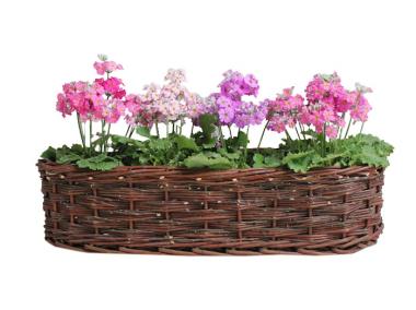 Zdjęcie: Balkonówka doniczka wiklinowa skrzynka balkonowa 62x23x16 cm TIN TOURS