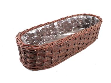Zdjęcie: Balkonówka doniczka wiklinowa skrzynka balkonowa 62x23x16 cm TIN TOURS