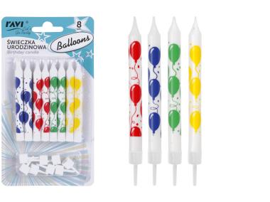 Zdjęcie: Świeczki urodzinowe Balloons 8 sztuk DECOR