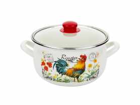 Garnek emaliowany Pyza Kogucik 16 cm - 2,1 L EMALIA PLESZEW