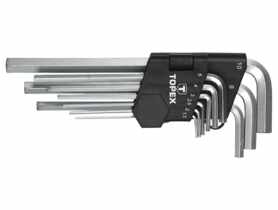 Klucze sześciokątne 1.5-10 mm, zestaw 9 sztuk TOPEX