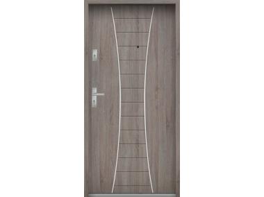 Zdjęcie: Drzwi wejściowe do mieszkań Bastion R-63 Dąb szary 80 cm prawe ODO KR CENTER
