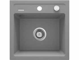 Zlewozmywak Zorba szary metalik granit 1K B/O 440x440x184 3,5", space saver DEANTE