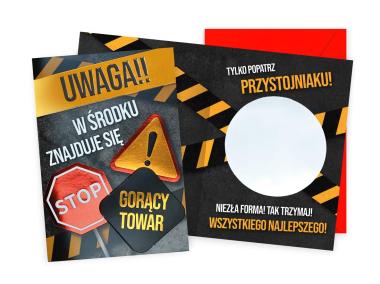 Zdjęcie: Karnet DK-1214 Urodziny - gorący towar, lusterko KUKARTKA