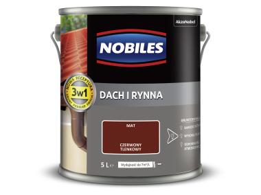 Zdjęcie: Farba emalia do dachów i rynien 5 L czerwony tlenkowy NOBILES