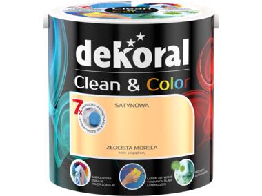 Farba satynowa Clean&Color 2,5 L złocista morela DEKORAL