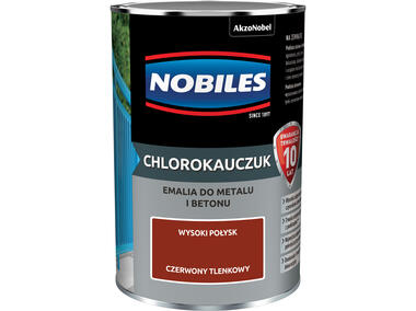 Emalia do metalu i betonu Chlorokauczuk czerwony tlenkowy wysoki połysk 0,9 L NOBILES