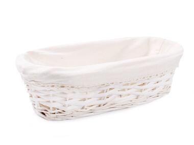 Zdjęcie: Kosz wiklinowy z materiałem 35x18x9 cm owalny TIN TOURS