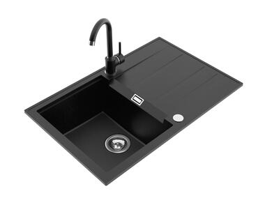 Zlewozmywak granitowy Fashion 1-komorowy Lava Stone, 78x50x21,5 cm syfon manualny MILÓ