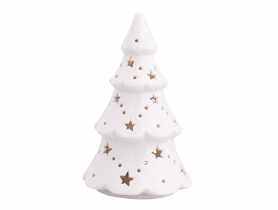 Figurka porcelanowa Choinka oświetlenie LED 11x11x19 cm ALTOMDESIGN