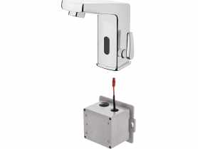 Bateria umywalkowa bezdotykowa z regulacją temperatury - 230/6V Sensor chrom DEANTE