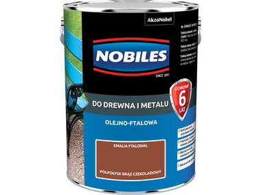 Zdjęcie: Farba ftalowa do drewna i metalu Ftalonal 5 L brąz czekoladowy NOBILES