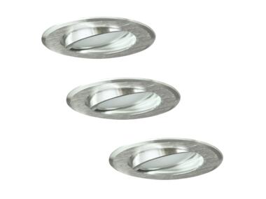 Zdjęcie: Oprawki podtynkowe LED Syn Olal aluminiowe 3in1 okragle srebrne szczotkowane 3pak POLUX