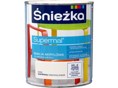 Zdjęcie: Farba emaliowo-akrylowa Supermal 0,8 L wanilia ŚNIEŻKA