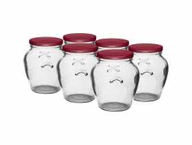 Słoik Amfora 580 ml (fi82)z zakrętką bordo 6 szt. BROWIN