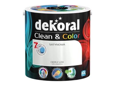 Zdjęcie: Farba satynowa Clean&Color 2,5 L ciepły lód DEKORAL