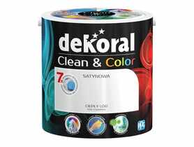Farba satynowa Clean&Color 2,5 L ciepły lód DEKORAL