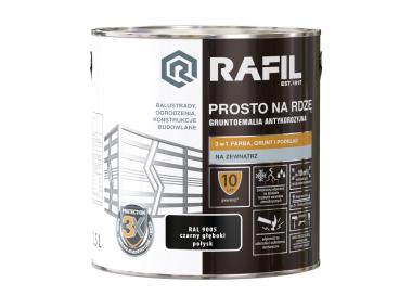 Zdjęcie: Gruntoemalia prosto na rdzę połysk RAL9005 2,5L RAFIL