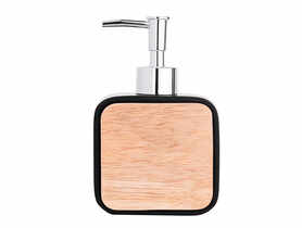 Dozownik do mydła z poliresingu z drewnem 9,5x5x15,5 cm ALTOMDESIGN
